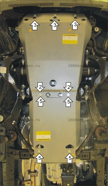 Защита Motodor 32503 на Toyota Land Cruiser Prado 150 2009-н.в. (Картер, КПП, передний дифференциал) — рисунок 5
