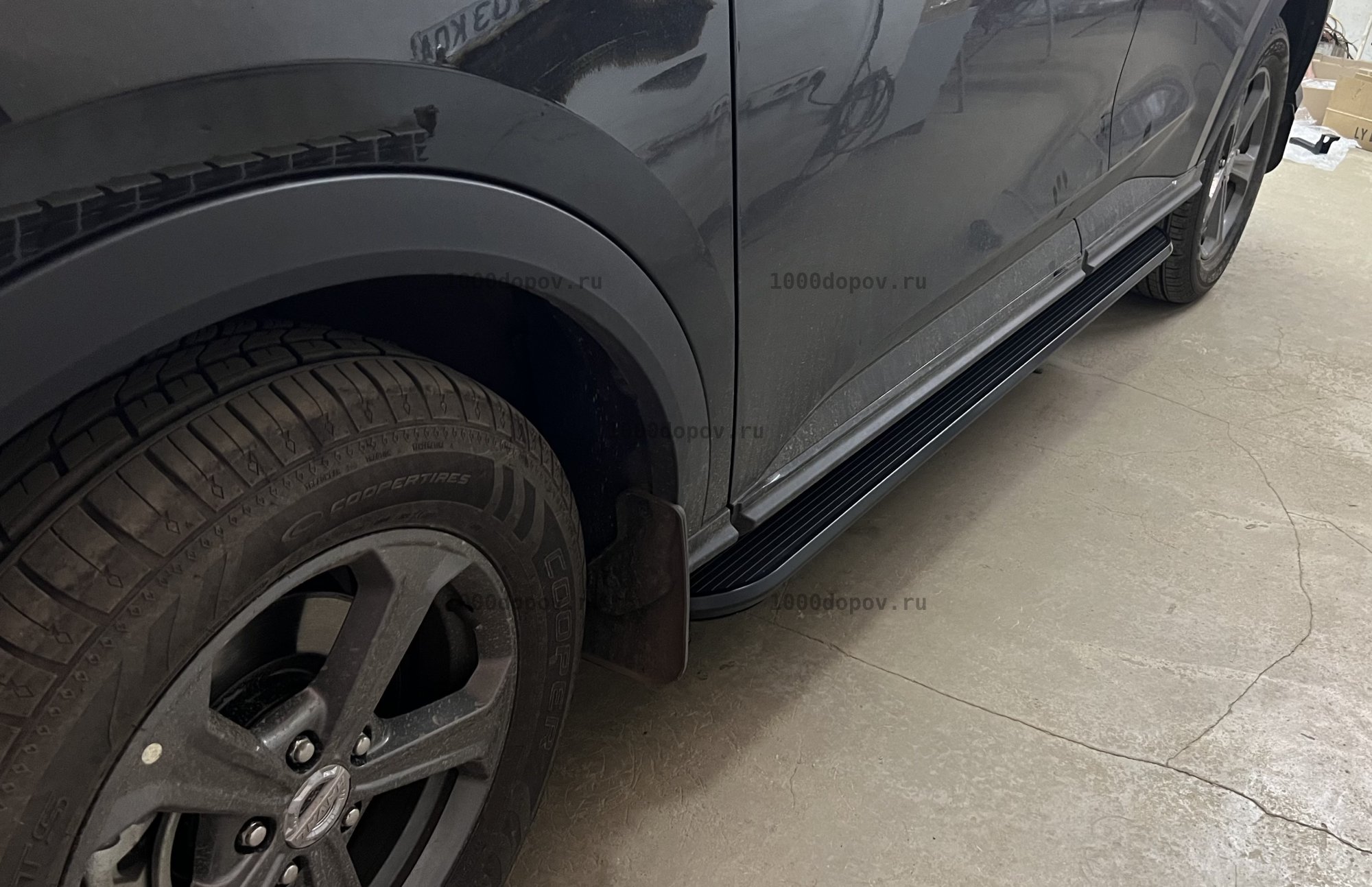 Пороги подножки Haval F7 2019-2024 блэкаут — рисунок 12