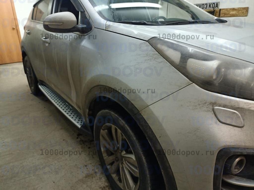 Пороги подножки на Kia Sportage 2016-2022 (в стиле BMW) — рисунок 3