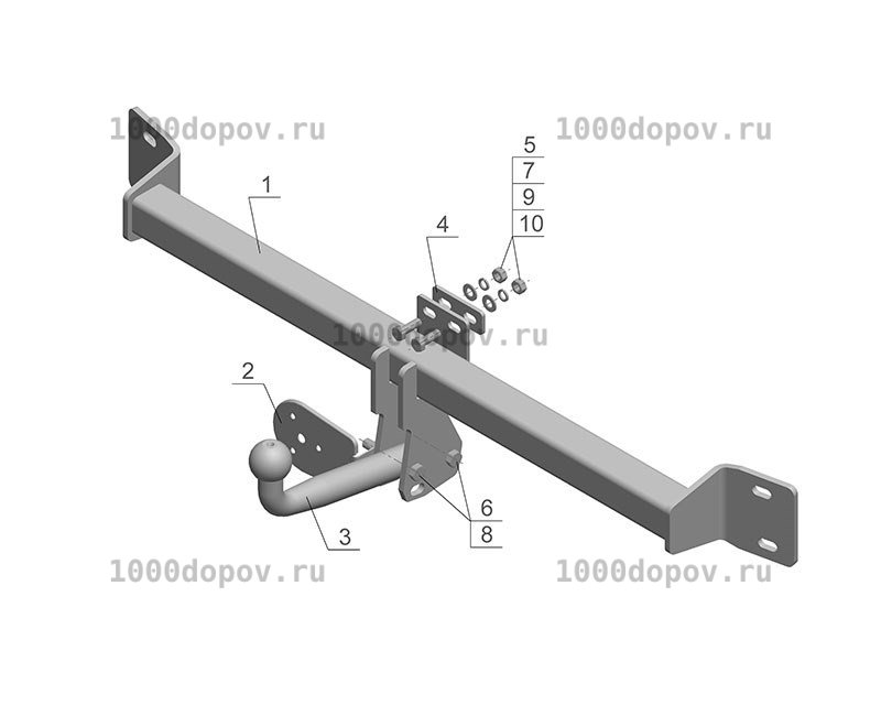 Фаркоп Avtos MI 17 Mitsubishi Galant 2007-2012 — рисунок 2