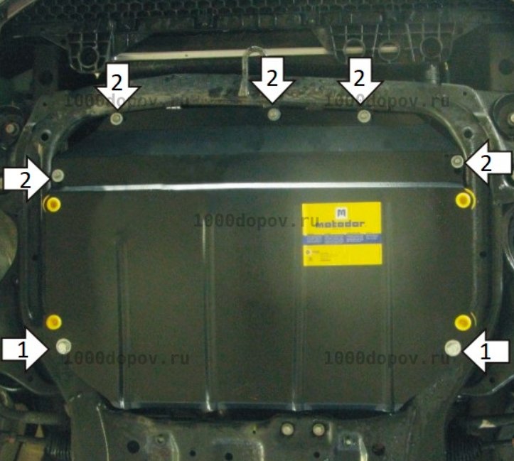 Защита Motodor 70919 на KIA Cee'd 2006-2012 (Картер, КПП) — рисунок 3