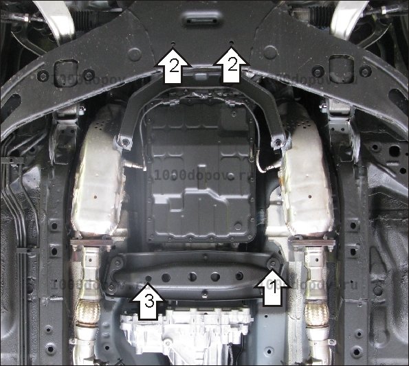 Защита Motodor 38006 на Infiniti QX 70 2014-2017 (КПП) — рисунок 2
