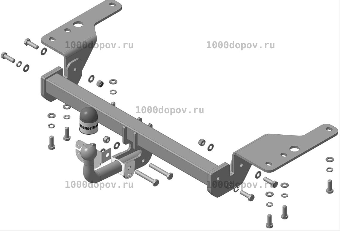 Фаркоп Motodor 92514-A Toyota Corolla (Е15/Е16) 2007-2013/2013-н.в (с оцинк. шаром) — рисунок 1