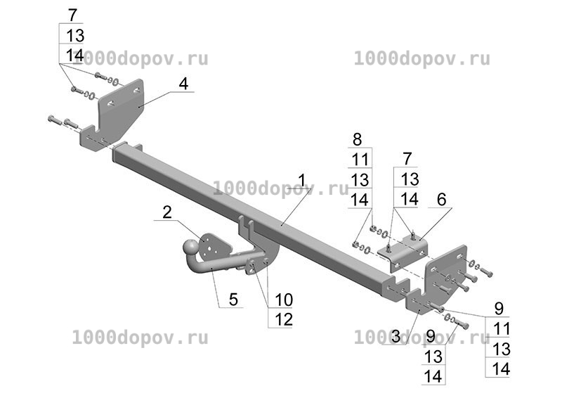 Фаркоп Avtos KI 18 KIA Soul 2009-2013 — рисунок 2