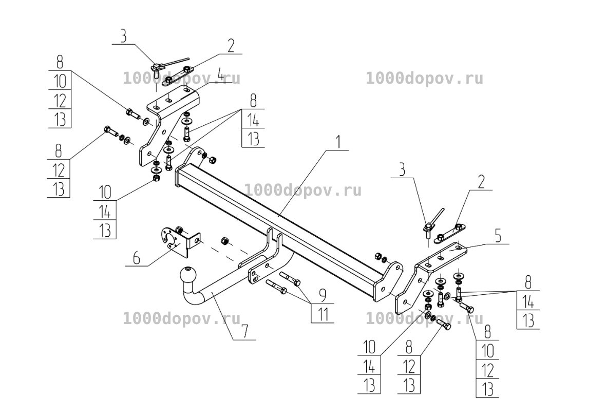 Фаркоп Exeed TXL 2020-н.в AVTOS EX 02 — рисунок 1