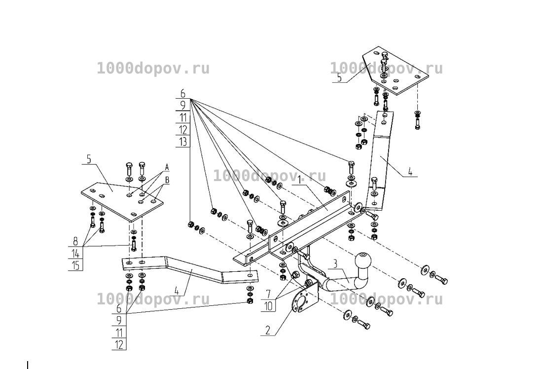 Фаркоп Avtos VL 04 Volvo V50 2004-н.в. — рисунок 4