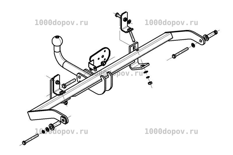 Фаркоп Avtos RN 05 Nissan Kubistar 1998-2008 — рисунок 4