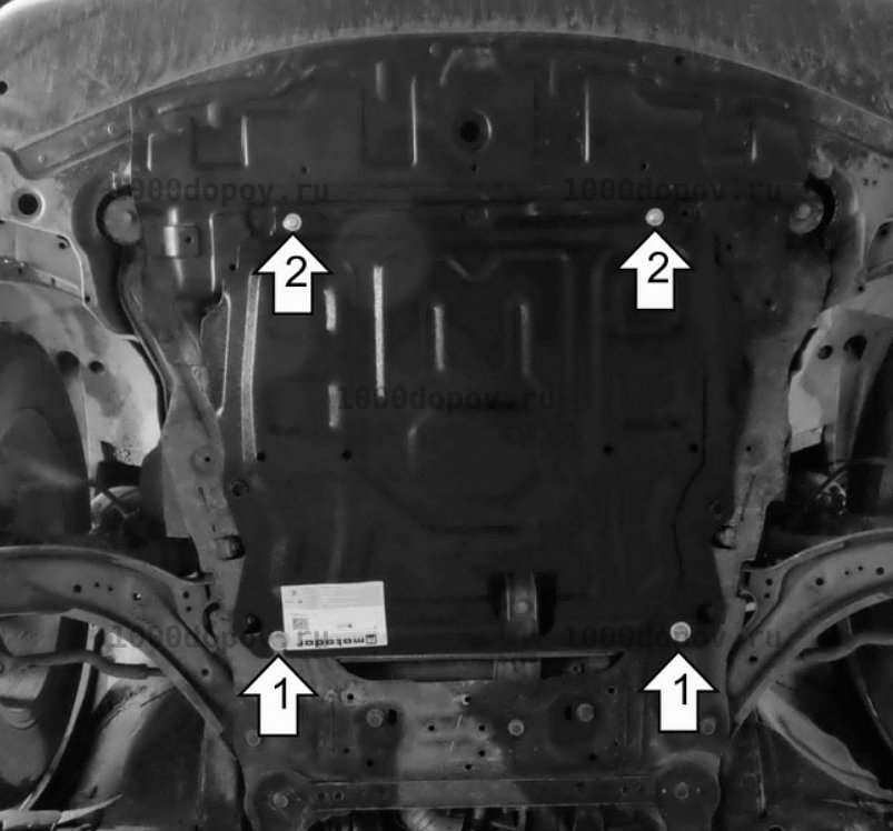 Защита Motodor 71401 на Nissan Qashqai 2015-н.в. (Картер, КПП) — рисунок 3