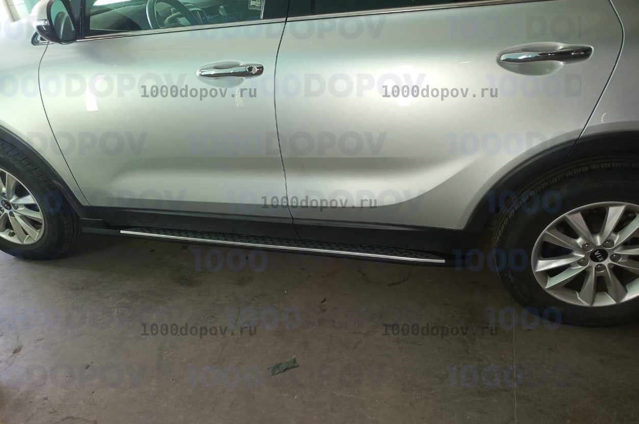 Пороги подножки на Kia Sorento Prime 2014-2020 (стиль BMW) — рисунок 11