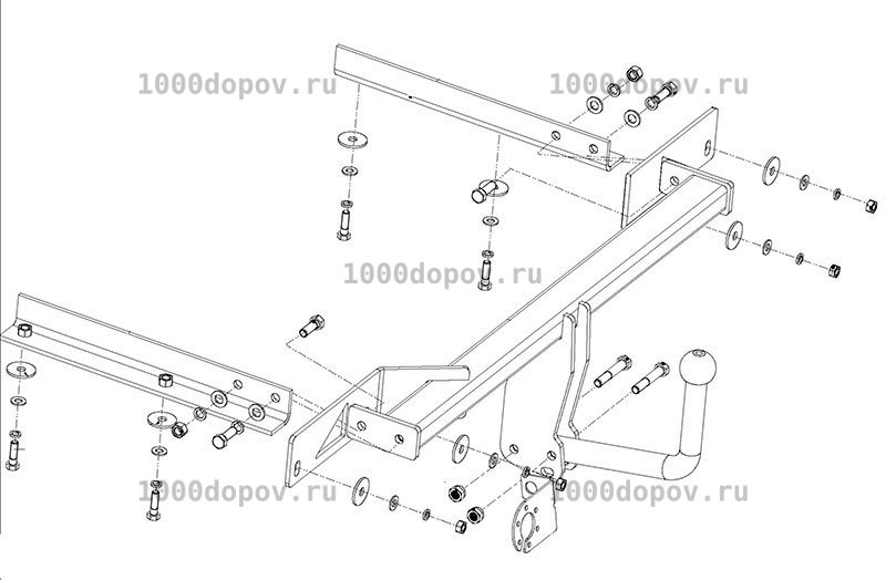 Фаркоп Avtos OP 05 Opel Astra J hb 2009-2012 — рисунок 2