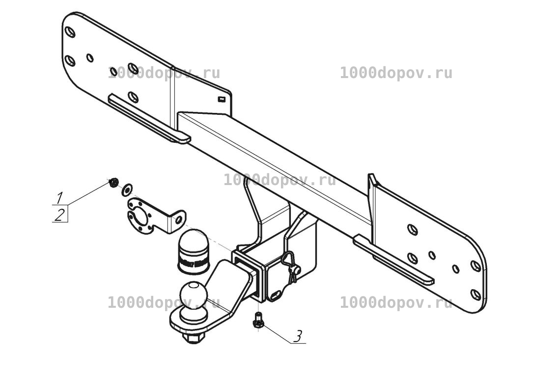 Фаркоп Motodor 93202-E Land Rover Defender 2020-н.в. полностью оцинк. (хром. шар) — рисунок 7