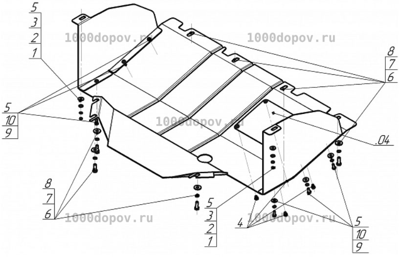 Защита Motodor 00616 FIAT Ducato 244 2002-2012 (Картер, Кпп) — рисунок 2