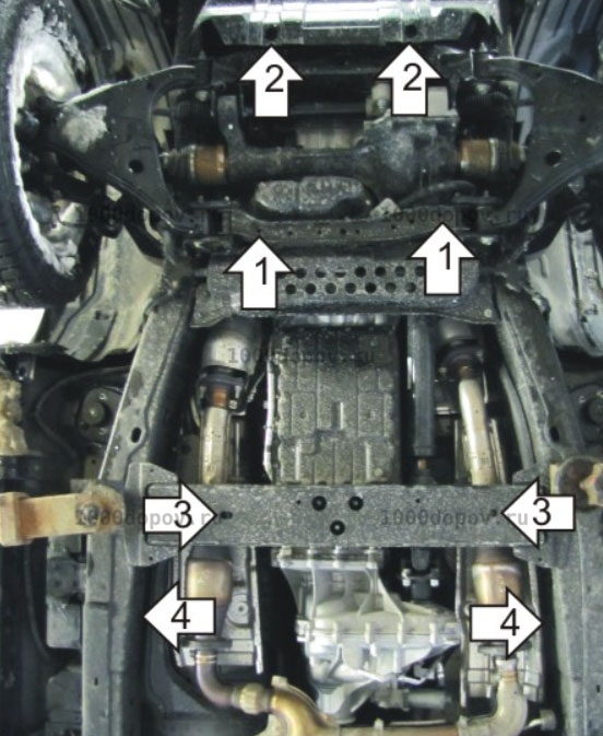 Защита Motodor 11407 Infiniti QX 56 2010-2014 (Картер, Кпп, Разд. коробка) — рисунок 9