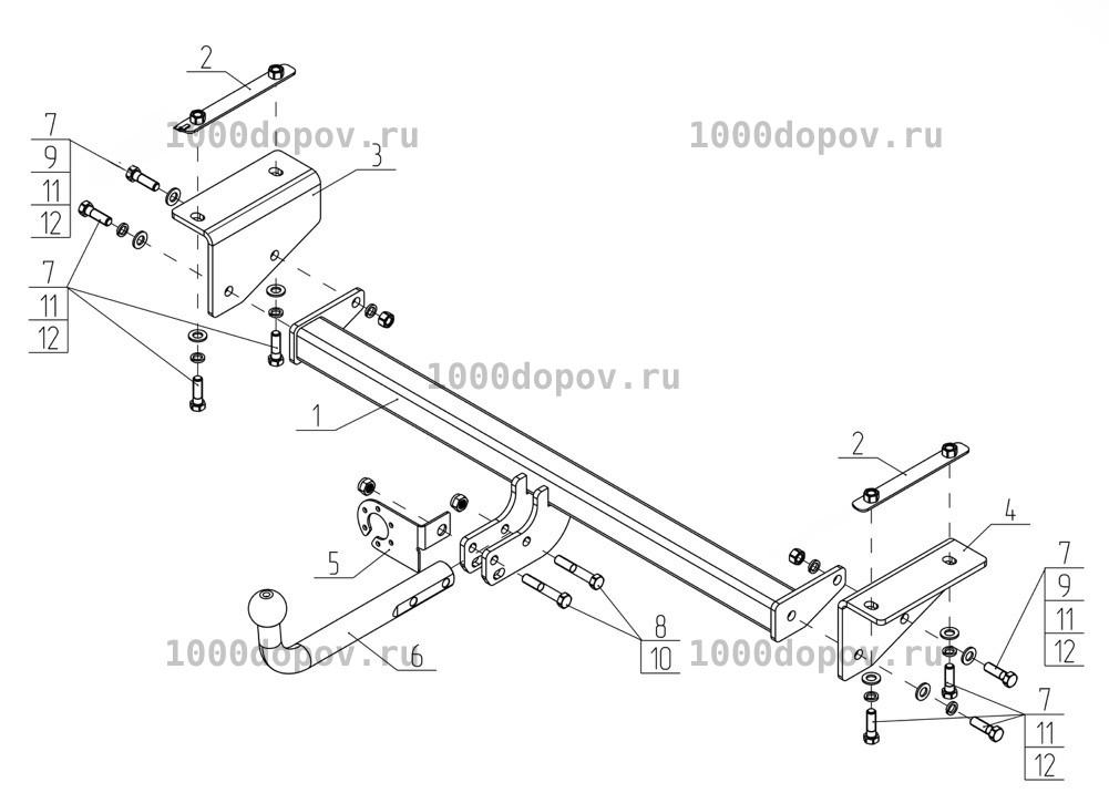Фаркоп Avtos CG 03 Changan UNI-V 2022-н.в. — рисунок 1