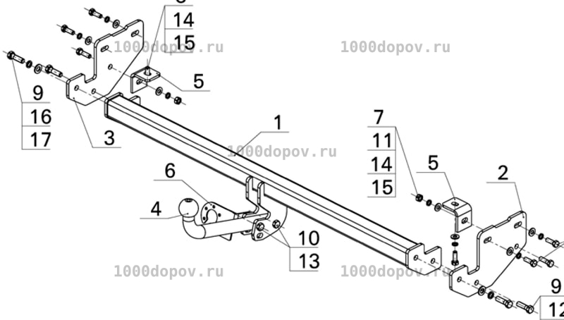 Фаркоп Avtos KI 28 KIA Soul 2014-н.в. — рисунок 6
