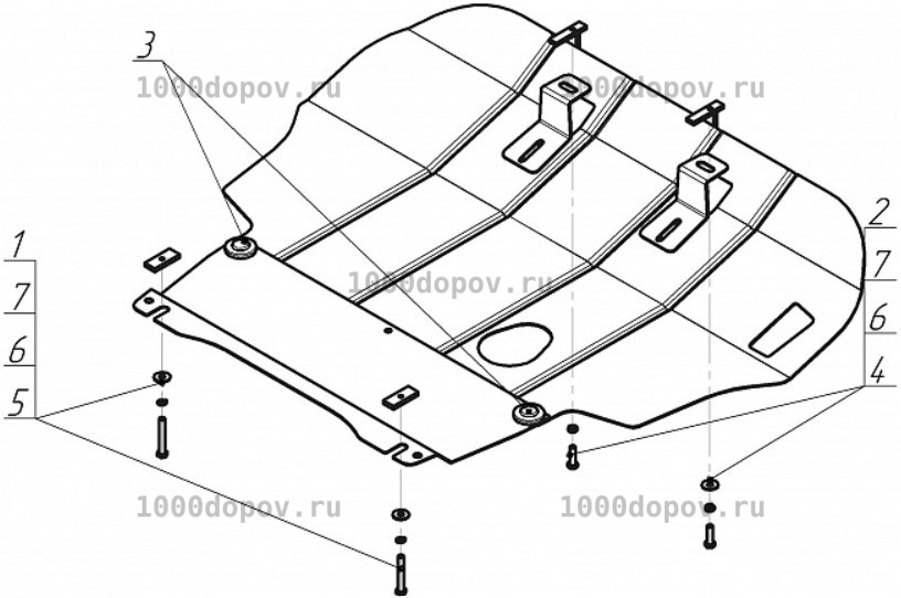 Защита Motodor 02701 SEAT Ibiza 1993-2002 (Картер,КПП) — рисунок 2