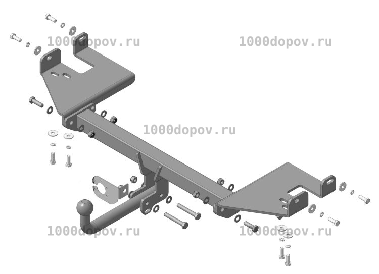 Фаркоп Motodor 90901-A KIA Sportage, Hyundai Tucson 2004-2010 (оцинк. шар) — рисунок 8