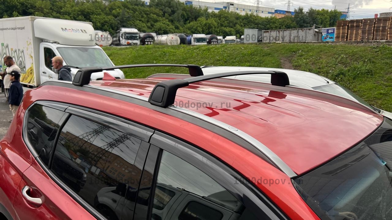Багажник на рейлинги Hyundai Santa Fe 2019-2023 штатный — рисунок 1