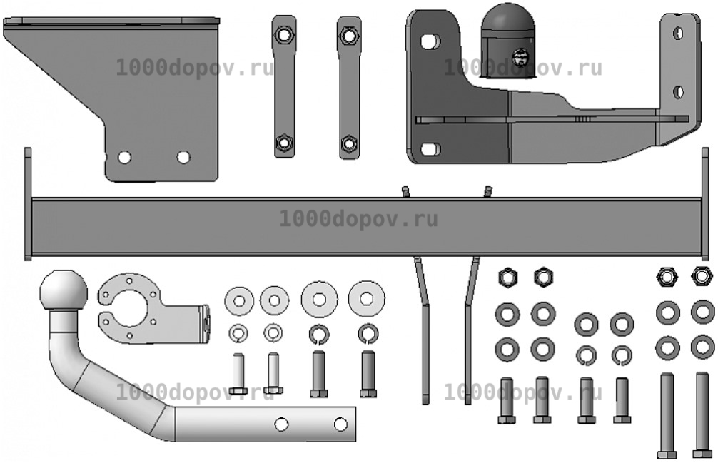 Фаркоп АвтоСтандарт J101A Jac JS4 2021-н.в. (оцинк. шар) — рисунок 6