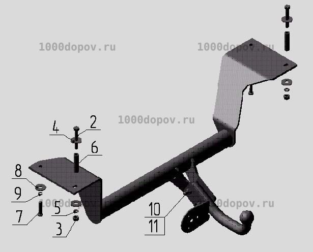 Фаркоп Avtos HN 01 Honda CR-V 1997-2002 — рисунок 9