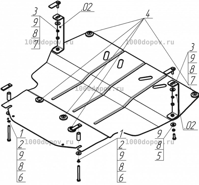 Защита Motodor 02718 Volkswagen Passat B6 2005-2010 (Картер, Кпп) — рисунок 2