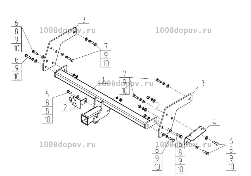 Фаркоп Avtos TY 48B Toyota RAV4 (XA50) 2019- — рисунок 4