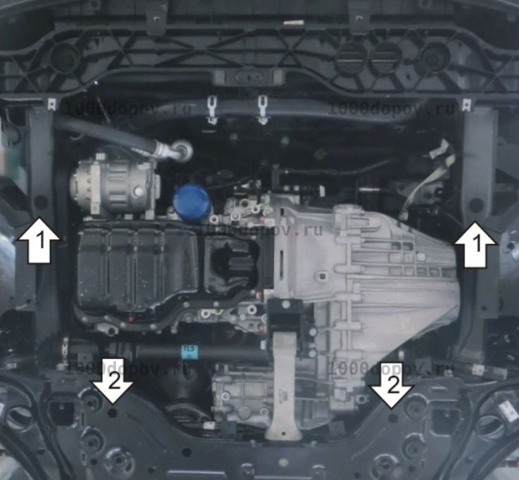Защита Motodor 71011 Hyundai Tucson 2015-2021 (Картер, Кпп) — рисунок 3