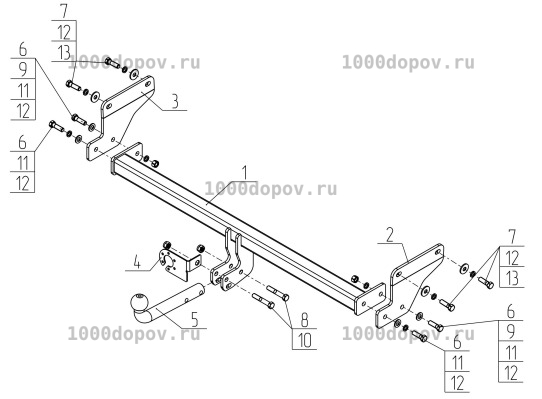 Фаркоп Avtos MZ 04 MAZDA CX-50 2023-н.в — рисунок 1
