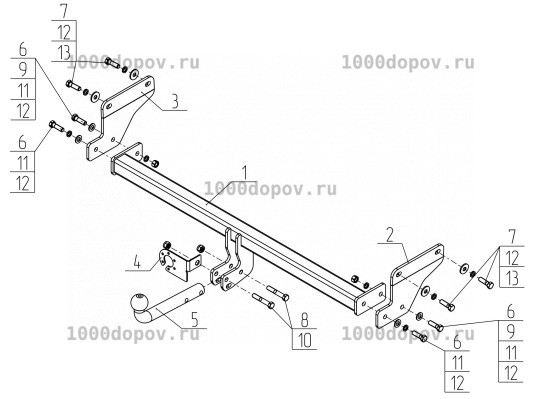 Фаркоп Avtos MZ 04 MAZDA CX-50 2023-н.в — рисунок 1