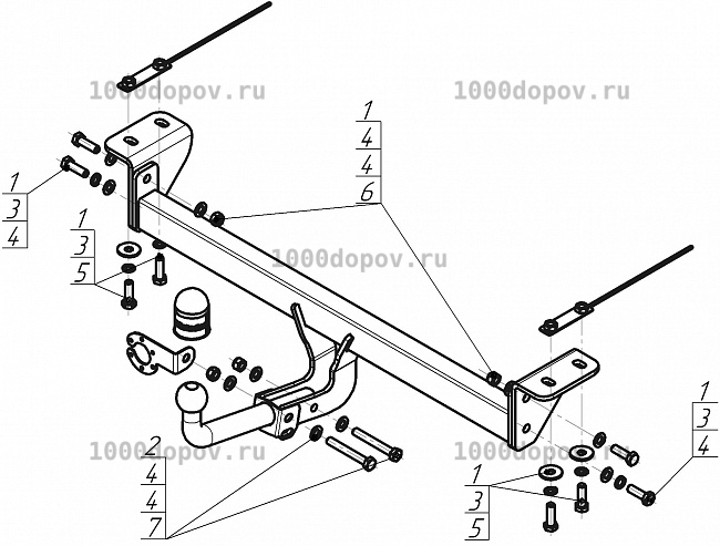 Фаркоп Motodor 94211-A Geely Coolray 2020-н.в. — рисунок 1