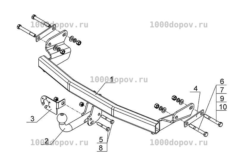 Фаркоп Avtos JW 02 Jeep Patriot 2007-03/2011 — рисунок 2