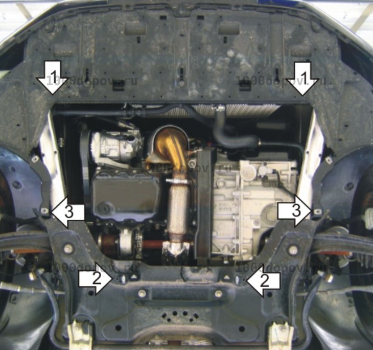 Защита Motodor 71604 Citroen C4 седан 2013-2020 (Картер, Кпп) — рисунок 3