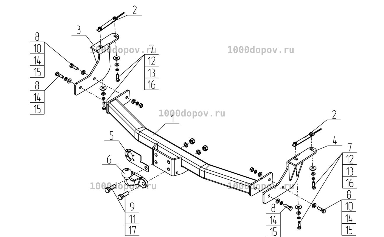 Фаркоп Avtos CG 04 Changan CS95 2023-н.в. — рисунок 1