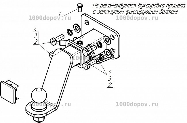 Фаркоп Motodor 93118-E для Haval H9 2024-н.в.(оцинк. шар) — рисунок 1
