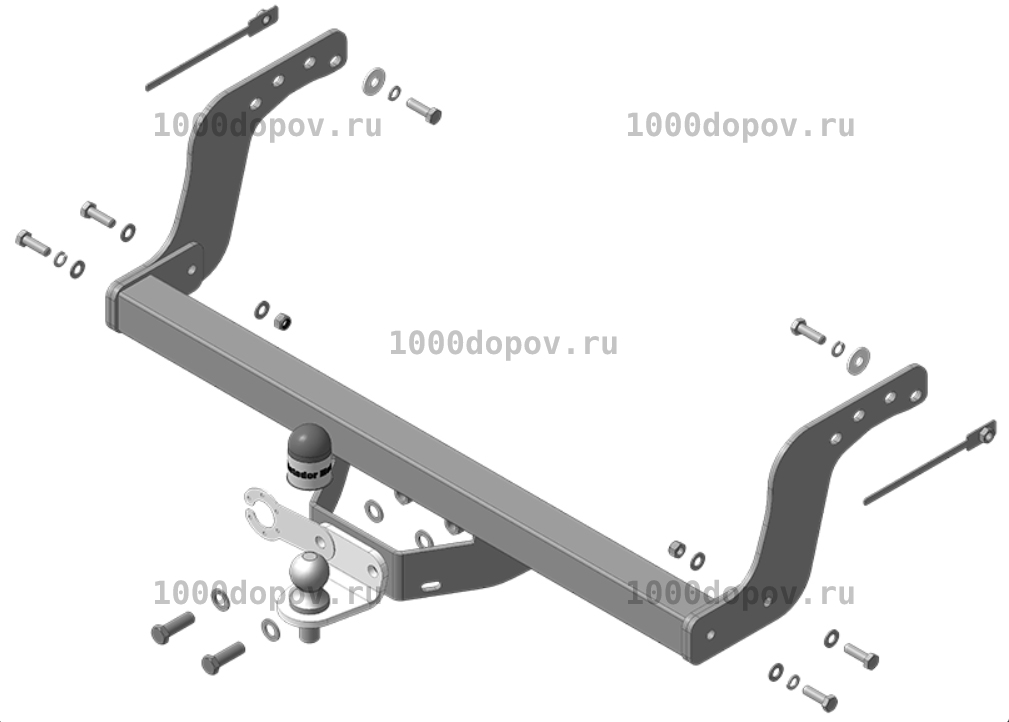 Фаркоп Motodor 93109-FE Great Wall Poer 2021 - н.в. (Оцинк. шар) — рисунок 9