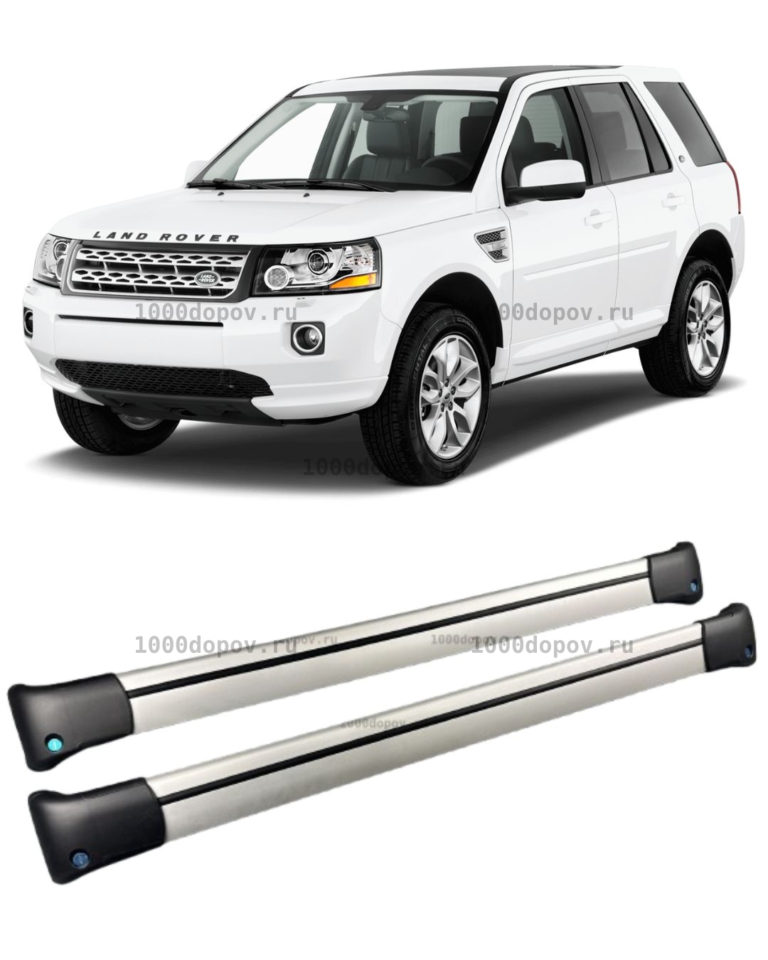 Багажник на рейлинги Land Rover Freelander поперечины серебро — рисунок 1