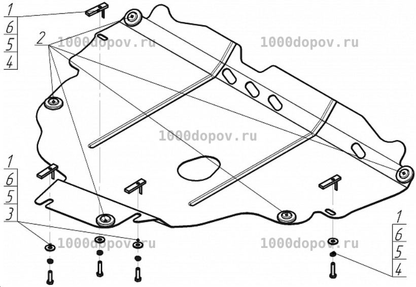 Защита Motodor 02615 Volvo S60 2010-2018  (Картер, Кпп) — рисунок 2