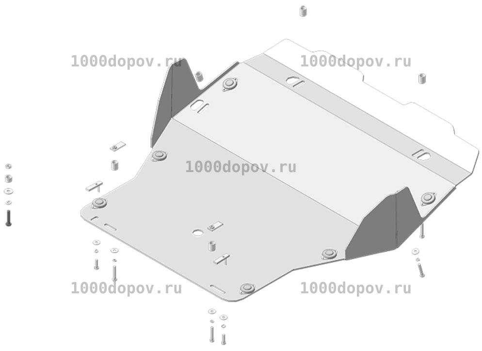 Защита Motodor 32723 на Volkswagen Multivan T6 2015-2020  (Картер, КПП) — рисунок 2