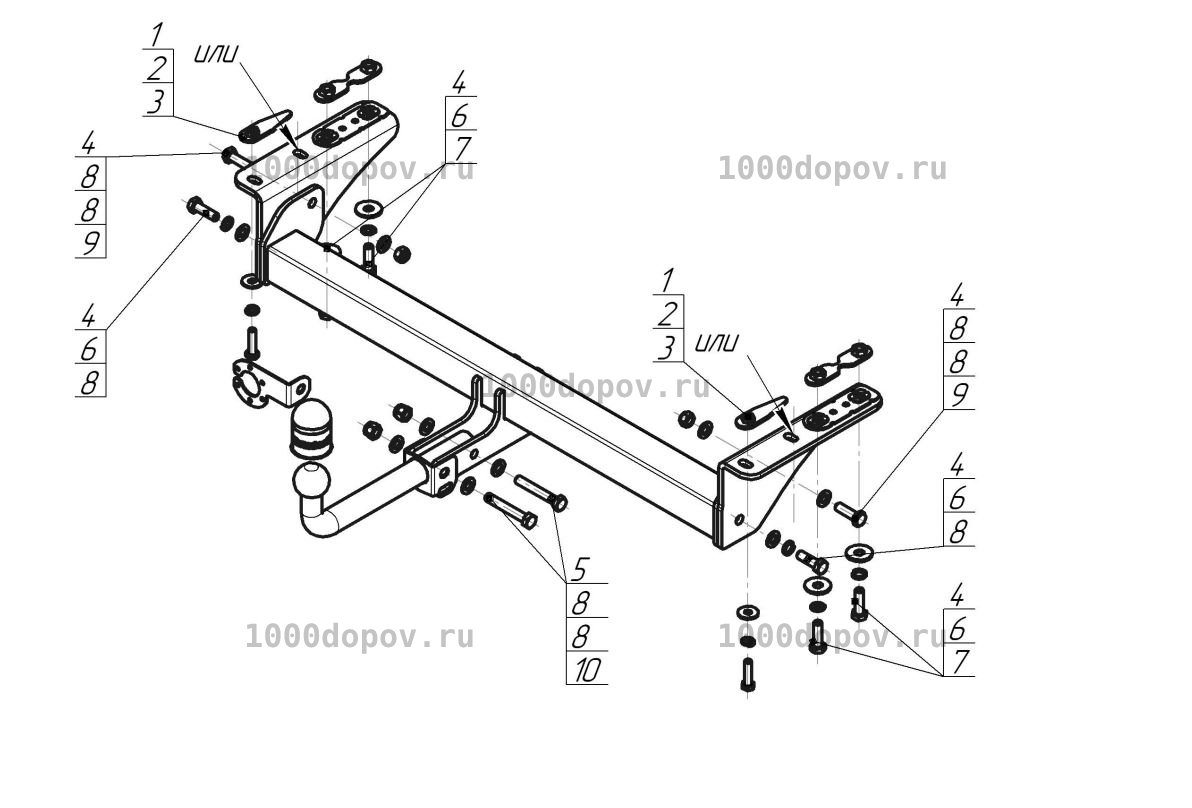 Фаркоп 99002-A Motodor CheryExeed TXL 2020 -н.в. (оцинк. шар) — рисунок 2