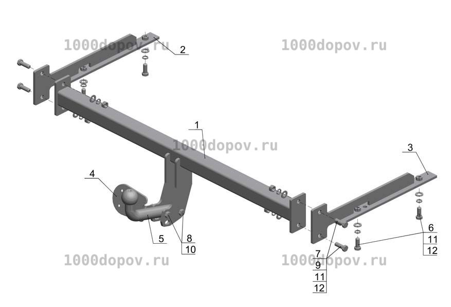 Фаркоп Avtos HN 03 Honda Civic (FD) 2006-2008 — рисунок 2