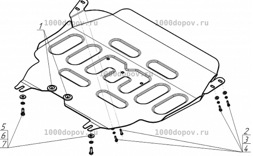 Защита Motodor 73101 на Haval Jolion (кроме Comfort) 2021-н.в. (Картер, КПП) — рисунок 2