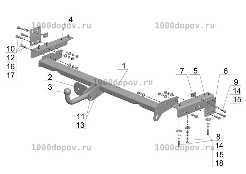 Фаркоп Avtos LX 01 Lexus RX 300 2000-2002 — рисунок 2