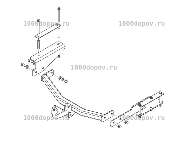 Фаркоп Avtos SY 008 SsangYong Actyon Sports 2007-2011 / 2012-н.в. — рисунок 2