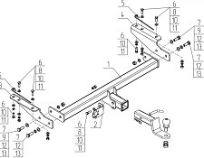 Фаркоп Avtos JC 04B Jac T9 2024-н.в.