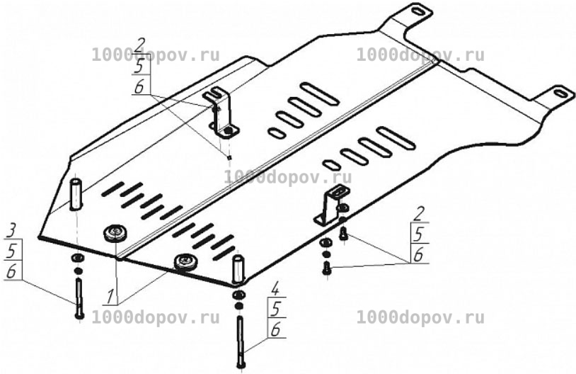 Защита Motodor 00227 BMW X1 (e84) 2009-2014 (Кпп, Разд. коробка) — рисунок 3