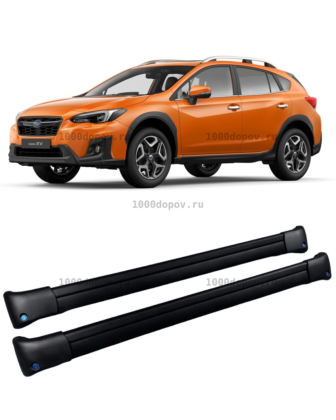Багажник на рейлинги Subaru XV 2 поперечины черный — рисунок 1
