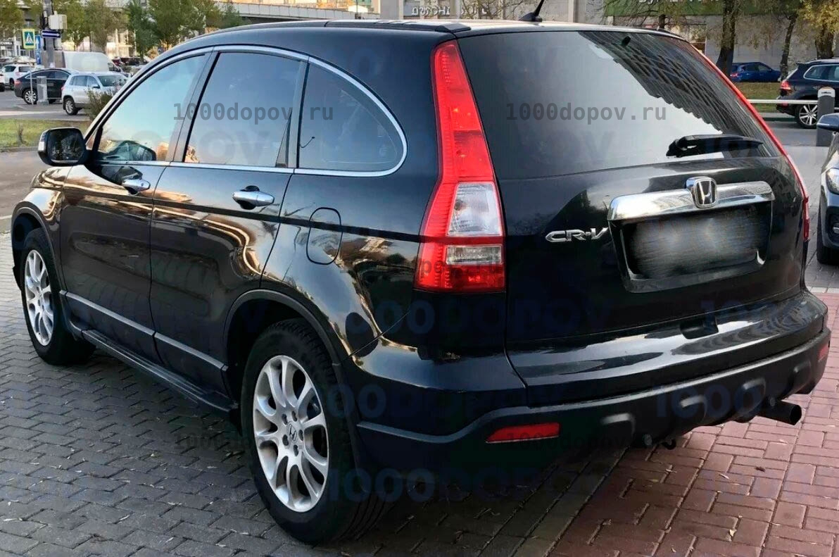 Пороги подножки на Honda CR-V 3 2006-2012 черные — рисунок 1