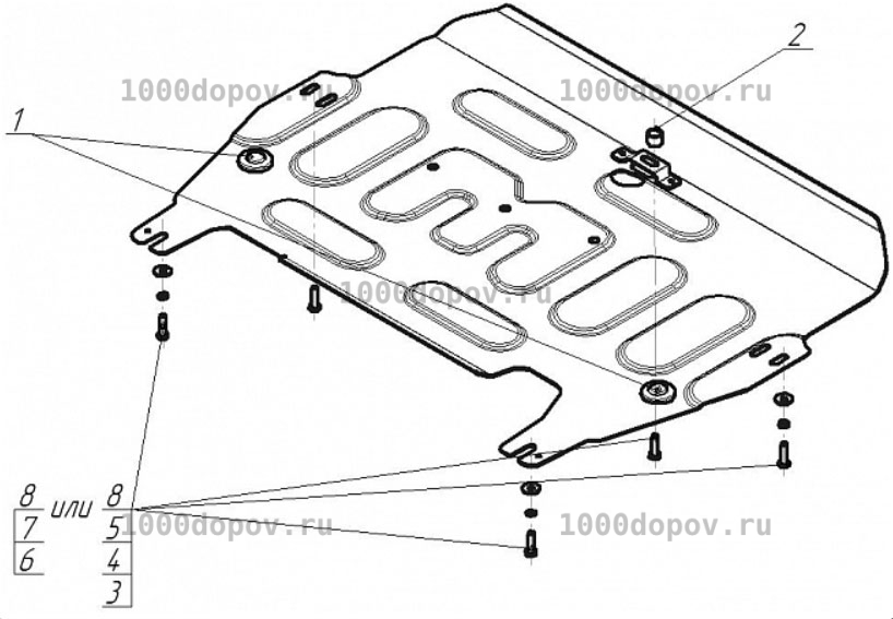 Защита Motodor 73105  Haval H6 Coupe 2017-2020 (Картер, Кпп) — рисунок 2