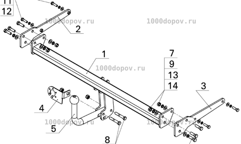 Фаркоп Avtos SZ 12 Suzuki SX4 S-Cross 2013-н.в. — рисунок 3
