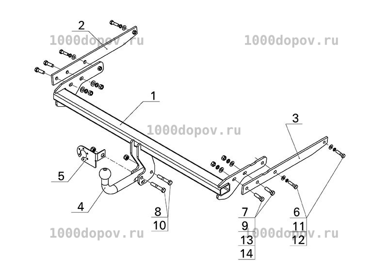Фаркоп Avtos FD 31 Ford Kuga 2013-н.в. — рисунок 9